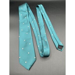 Wembley Teal Geometric Diamond Pattern Necktie Men's Classic Silk Blend